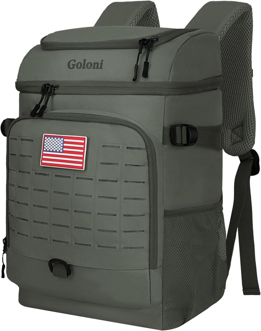 Cooler Backpack, 30 Can Backpack Cooler 4-Sided Cold Retention Technology, Lightweight & Hands-Free for Beach, Camping