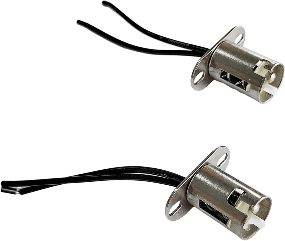 Augeny 2PCS Car Light Bulb Socket, BAY15D LED Bulb Light Lamp Socket Adapter, 1157 Light Bulb Socket Holder with Wire Connector, Automotive LED Bulb Socket for Car Truck (Short Bracket)