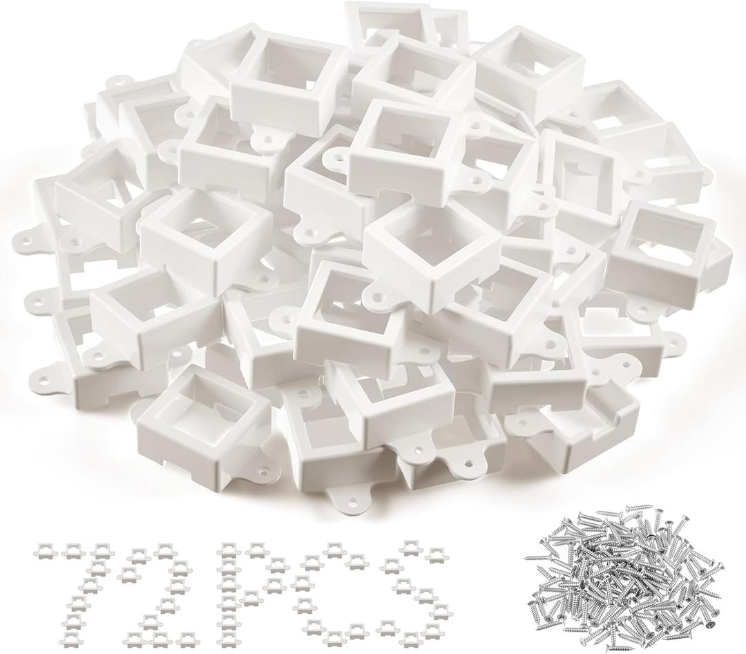 72 Pcs Mounting Brackets Compatible with Govee Outdoor LED Lights (Non Pro Version H705) Light Clips for Outdoor Lights H805, Install Firmly, White