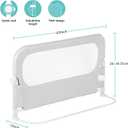 NUTIKAS Baby Bed Rail Guard for Toddlers - 47" Toddler Bed Side Rails for Twin, Full, Queen Bunk Size Bed Swing Down Bedrail Extral Tall Child Safety Side Railing Guards for Kids