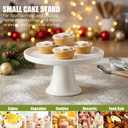 7.8" White Small Cake Stand Ceramic Cake Holder Round Dessert Stand for Cupcake Cookie Pie Muffin Fruit, Cake Plate for Party Wedding Birthday Baby Shower, DIY Decorative Display Pedestal Stand Tray