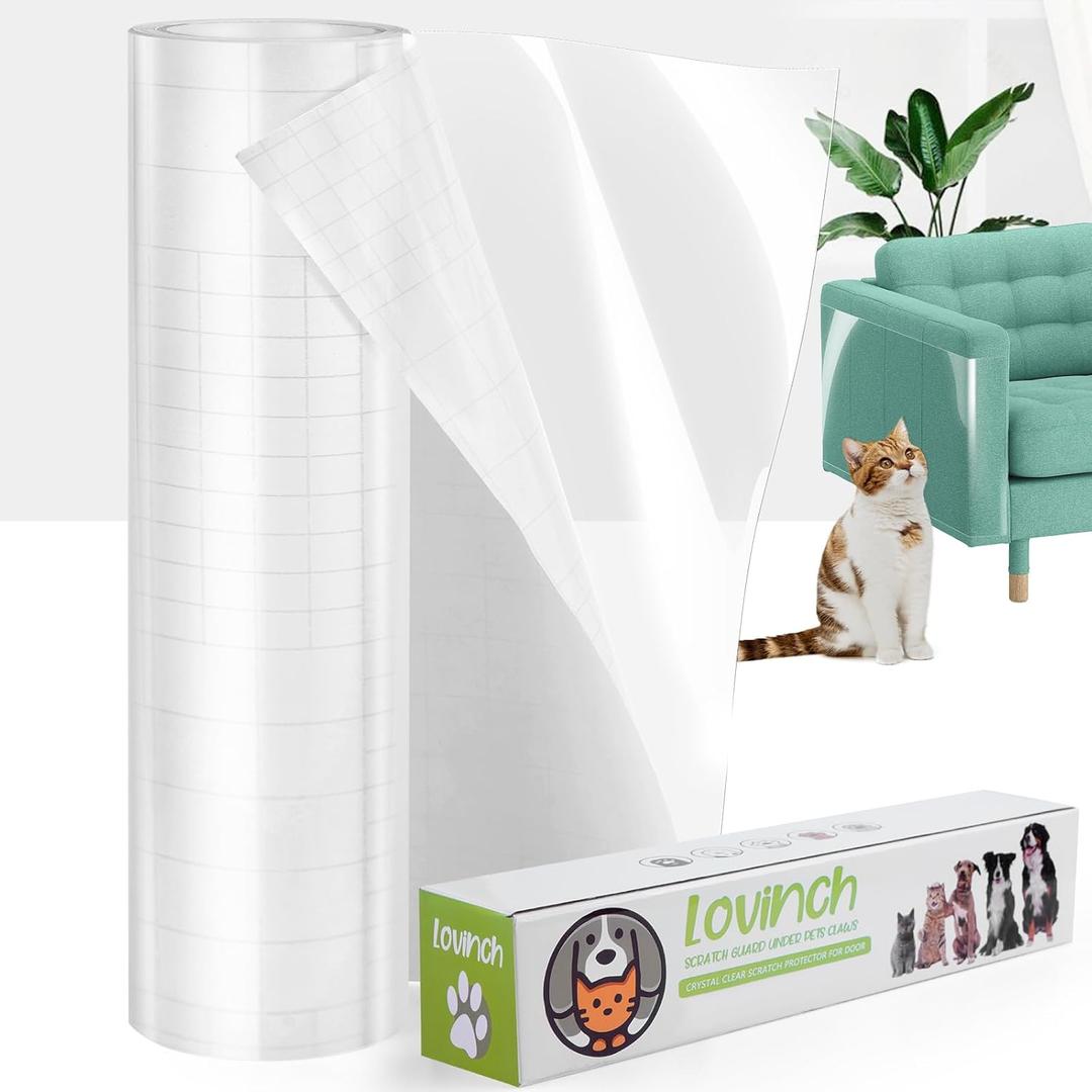 XL 190" x 17" [Thicken Vinyl] Anti Cat Scratch Furniture Protector, Single-Sided Sticky Couch Protector for Cats, Flexible Couch Corner Guard Under Cats Claw, Cat Scratch Deterrent Tape
