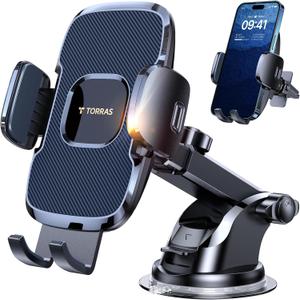 TORRAS 2026Strongest Suction & Ultra-Durable Phone Holders for Your Car,Patent & Safety Certs Car Phone Holder Mount Truck Stand for Dashboard Windshield Vent for iPhone 17 16 15 14 13, Navy Blue