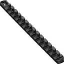 Ernst Manufacturing 13-Inch Magnetic Socket Organizer with 14 3/8-Inch Twist Lock Clips, Black (8424M-Black-3/8)