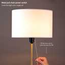 OBright Ted - Drum Shade Standing Lamp, Pull Chain Switch, E26 Socket, Modern Minimalist Design, Simple Floor Lamp for Living Room, Bedroom, Office, Antique Brass