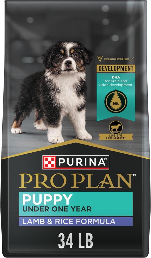Purina Pro Plan High Protein Puppy Food DHA Lamb & Rice Formula - 34 lb. Bag (34 Pound (Pack of 1)) (BBD: January 2027)