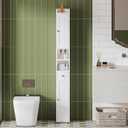 ChooChoo Narrow Bathroom Storage Cabinet with Adjustable Shelves and Drawer, 7.87"D x 7.87"W x 70.87"H