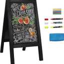 HUAZI Chalkboard Sign 40x20'' Double-Sided Display Chalk Board Signs A Frame Chalkboards with Liquid & Solid Chalk for Cafeteria Street Party Restaurant