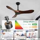 42-Inch Wood Ceiling Fan without Light,Quiet and Large Airflow,Speed Memory,2 Down Rods,Small Ceiling Fan for Bedroom,Patios,Garage (Dark Walnut, 42 inch)