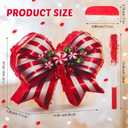 Red Christmas Bow Piata 15 Inch Candy Cane Bow Piata with Bat Blindfold and Confetti for Birthday Christmas Holiday Party Decorations Xmas Party Game Supplies