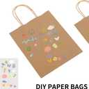 Toovip 90 Pack Plain Brown Kraft Paper Bags with Handles Bulk, Multiple 3 Assorted Sizes Gift Bags for Favors Grocery Retail Party Birthday Shopping Business Goody Craft Merchandise Take Out Sacks