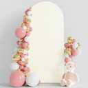 Wokceer 6FT Wedding Arch Backdrop Cover Spandex Fitted Ivory Wedding Arch Covers Round Top Chiara Backdrop Cover for Birthday Party Ceremony Banquet Decoration