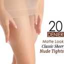 2 x ZIHUA 2 Pairs Sheer Tights for Women, 20 Denier Control Shaping Nylon Ladies Clear Pantyhose S-XL Black Nude (M)