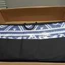 Outdoor Rug 9 x12 ft, Plastic Rug for Patio, Navy & White