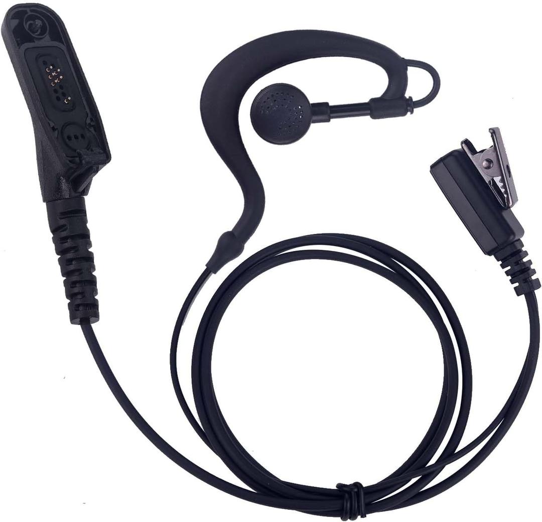 Earpiece for Motorola XPR7550 XPR7580 XPR6350 XPR6550 XPR7350 APX4000 APX6000 APX7000 APX8000 Walkie Talkie 2 Way Radio with G Shape Ear-Hook Headset and Ptt Mic