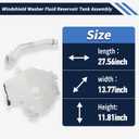 86631SG020 Windshield Washer Fluid Reservoir Tank Assembly Compatible with Subaru Forester 2014 2015 2016 2017 2018 w/(Washer Pump Motor+Liquid Level Sensor+Filler Neck Inlet+Cap)
