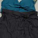 Blooming Jelly Womens High Waisted Bikini Set Gold Metal Two Piece Swimsuits Tummy Control Tie Knot 2026 Bathing Suits (Large, Pecoak Green/Black)