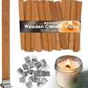 MAQIHAN 100 Wood Wicks for Candles Making - Smokeless Wooden Candle Wicks Crackling Candle Wax Wood Wick mechas para velas de cera Candle Making Wicks for Paraffin Candle Soy Wax Candlemaking(50 Sets)