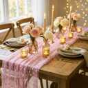 Hahafelt 4 Pack Elegant Pink Gauze Butterfly Table Runner with 3D Butterfly 27.5 x 115 Inches Tulle Table Runner for Weddings, Bridal Showers, Gender Reveals, Dining Room, and Birthday Parties