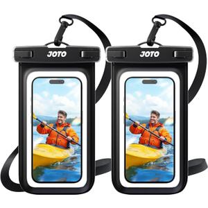 JOTO 2 Pack Waterproof Phone Pouch Case Up to 7", IPX8 Underwater Phone Case Cellphone Dry Bag for iPhone 17/Air 16 15 14 13 12 Pro Max Xs Max XR X 8 7 6S Plus SE/Galaxy S24 S23 S22 -Black