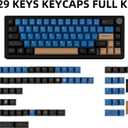 Blue Samurai Keycaps 129 Keys, Cherry Profile Dye Sublimation Keycaps for Gaming Keyboard, PBT Customized keycaps Set with Puller for Cherry Mx Switches Mechanical Keyboard