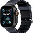 DaQin Ocean Band for Apple Watch Ultra 3/Ultra 2/Ultra 49mm 46mm 45mm 44mm 42mm Men, Soft Silicone Breathable Waterproof Sport Wristband Strap for iWatch Series 11 10 9 8 7 6 5 4 SE 3 2 1 (Anthracite/Black)