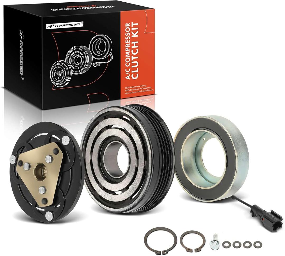 A-Premium Air Conditioner AC Compressor Clutch Kit Compatible with Subaru Forester 2008-2013 2.5L, Forester 2014, Impreza 2008-2014 2.5L, WRX 2015, WRX STI 2015, DKV10R Compressor