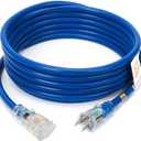 S7 20 Amp 6 FT 12/3 Heavy Duty Extension Cord with 15 Amp Three Prong Power Cord