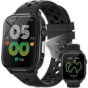 Parsonver Smart Watch for Men Women GPS, 10-Day Battery Fitness Tracker with Bluetooth Calling, 100+ Sports Modes, Heart Rate, Sleep Monitor, Step Counter, Activity Tracker for Android & iPhone, Black