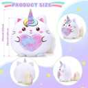 Leyndo Cute Caticorn Plush Pillow 14 Inch Unicorn Cat Stuffed Animal, Soft Pink Kawaii Plush Toy Gift for Girls Birthday Easter and Cat Lovers(Cute)