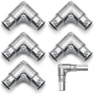 3/4 Inch EMT to EMT 90 Degree Inside Corner Pulling Elbows, EMT Conduit Fittings Set Screw; Electrical Metallic Tube Kit Die Cast Zinc Elbow Capped Corner Coupling (5 Pack)