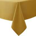 Biscaynebay Textured Fabric Christmas Rectangle Tablecloths 60x108 Inch, Gold Water Resistant Tablecloths for Dining, Kitchen, Wedding, Parties etc. Machine Washable