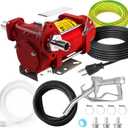 110V Automatic Gasoline Fuel Transfer Pump w/Manual Nozzle, 10 GPM Heavy-duty Portable Self-priming Fuel Oil Transfer Pump for Gasoline, Diesel, Kerosene, Biodiesel and More