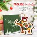 2 x Friendship Elephant Christmas Ornament 2025 - Elephant Gifts, Thank You Friendship Gifts for Women, Sisterhood, BFFs, Bestfriend - Wooden Best Friend Ornament for Christmas Tree