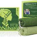 SubSahara Authentic African Net Sponge - 2 Pack Exfoliating Bath & Shower Loofah Sponge for Body & Face, Gentle Scrubber for All Skin Types, Travel, Durable Polyester (Olive Green & Light Green)