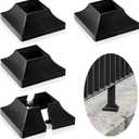 Landical 4 Pcs 2 Inch Interlocking Deck Post Base Cover for 2 x 2'' Post with 4.5 x 4.5'' Base Plastic Trim UV Resistant for Porch, Stair Handrail, Decking Railings, Fence