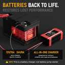 PZP 15-Amp 12V/24V Smart Battery Charger, Maintainer & Trickle Charger for LiFePO4, Lead Acid Batteries - Fully Automatic 9-Stage Charging w/Temp Compensation for Motorcycle Car Truck Lawnmower Boat