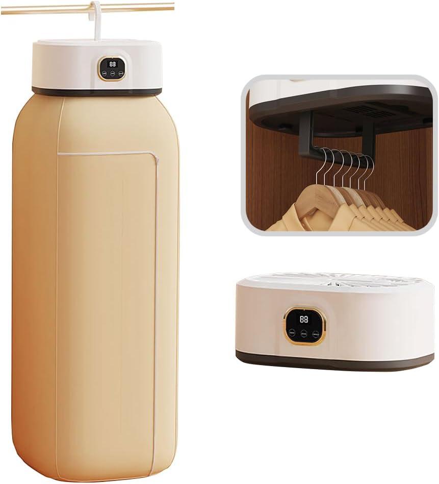 Portable Clothes Dryer - Mini Small Compact Foldable Quiet Fast-Drying Electric Machine with Adjustable Timer & UV Hygiene for Travel,RV, Home,Apartment