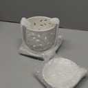 EFISPSS Orchid Pot with Holes, 5+6Inch Ceramic Plant Pots with Drainage Holes and Tray, Promoting Air Circulation and Drainage, Indoor/Outdoor White Flower Pots 1 Count