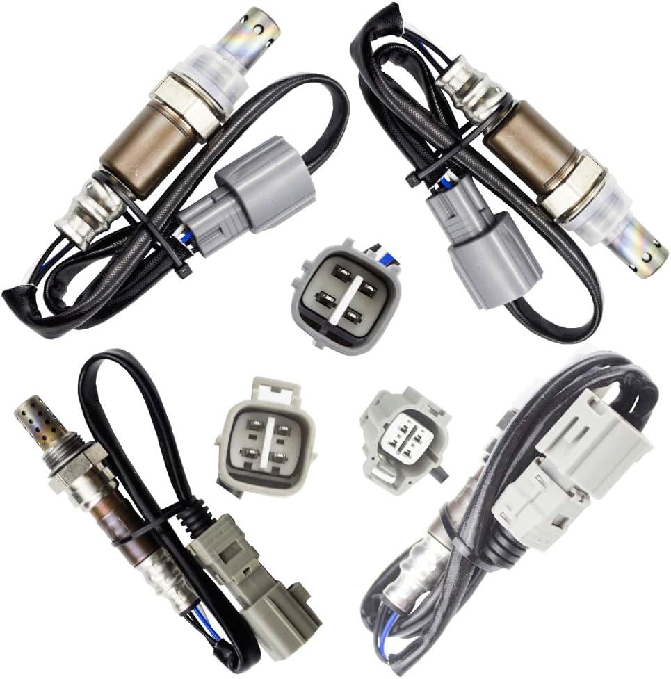 4PCS Oxygen O2 Sensor 1 & 2 for 2004-2006 Lexus RX330 3.3L; 2004-2007 Toyota Highlander 3.3L Upstream + Downstream