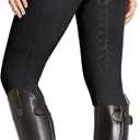 FitsT4 Sports Women's Full Seat Riding Tights with Zipper Pockets Horseback Riding Pants Equestrian Breeches for Women (Medium, Black)