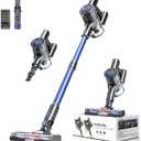 Cordless Vacuum Cleaner, Vacuum Cleaner for Home with 80000 RPM High-Speed Brushless Motor, Up to 40 Mins Runtime, 2 Adjustable Suction, Anti-Tangle, Lightweight Stick Vacuum for Hard Floor (Navy Purple Blue)