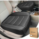 BOPUOVRE Car Seat Cover for Luxury & Comfort  PU Leather, AntiSlip, Full Wrap Protection with Storage Pocket for Bottom Cushion  Universal Fit for 95% of Vehicles (Black,2 Piece)