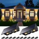 12 Pack Solar Up and Down Wall Lights Outdoor Decorative Fence LED Waterproof Yard Lamps for Deck, Patio, Porch, House, Garden, Easy to Install Solar Powered Wall Mount Lights for Outside (Warm White)