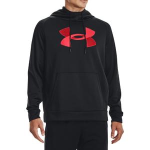 Under Armour Men's Armour Fleece Big Logo Hoodie (Medium, Black / Red-002)