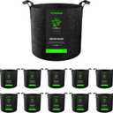 VIVOSUN 10-Pack 3 Gallon Grow Bags, Reinforced Planter Fabric Pots for Gardening Black