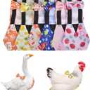 6Pcs Chicken Diapers for Hens,Reusable Duckling Diapers Washable Waterproof Pet Diapers with Bow Tie for Poultry(M)