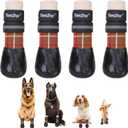 BINGPET Anti-Slip Dog Socks for Hardwood Floors,Injury Prevent Licking Dog Booties,Traction Control Paw Protector Dog Shoes for Hot Pavement with Reflective Straps for Small Medium Large Dogs
