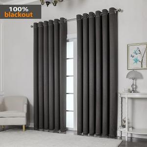  Blackout Curtains 84 Inches Long 2 Panels for Bedroom Living Room Grey   Room Darkening Thermal Insulated Soundproof Grommet Top Window Treatments Drapes, 50x84 Set of 2