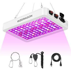 Upgraded BW1000 LED Grow Lights Double Chips Full Spectrum for Greenhouse and Indoor Plant Veg and Flower Growing [White]